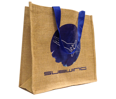 Jute beach bag with Subwing logo