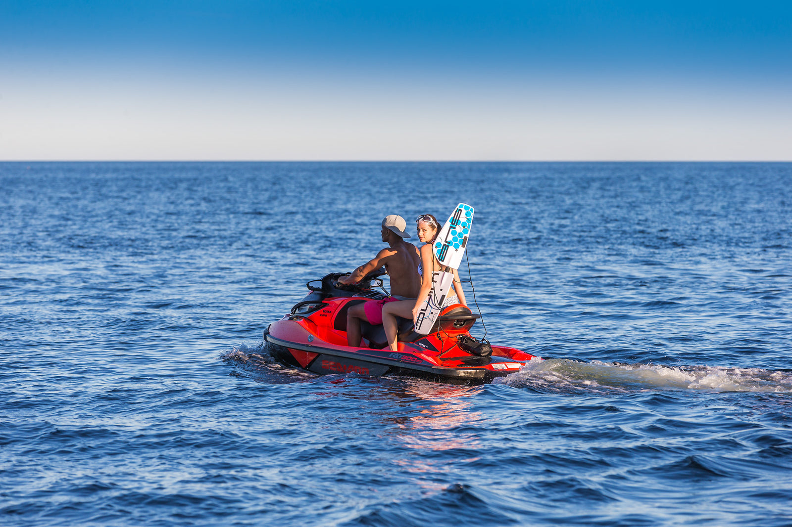 jetski two persons with subwing on back