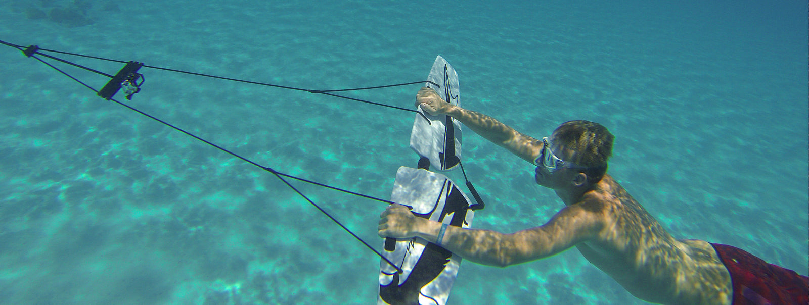 subwing rider towed underwater
