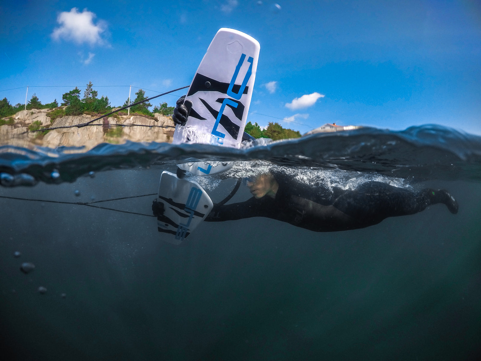 Split image photography from dome port of subwing