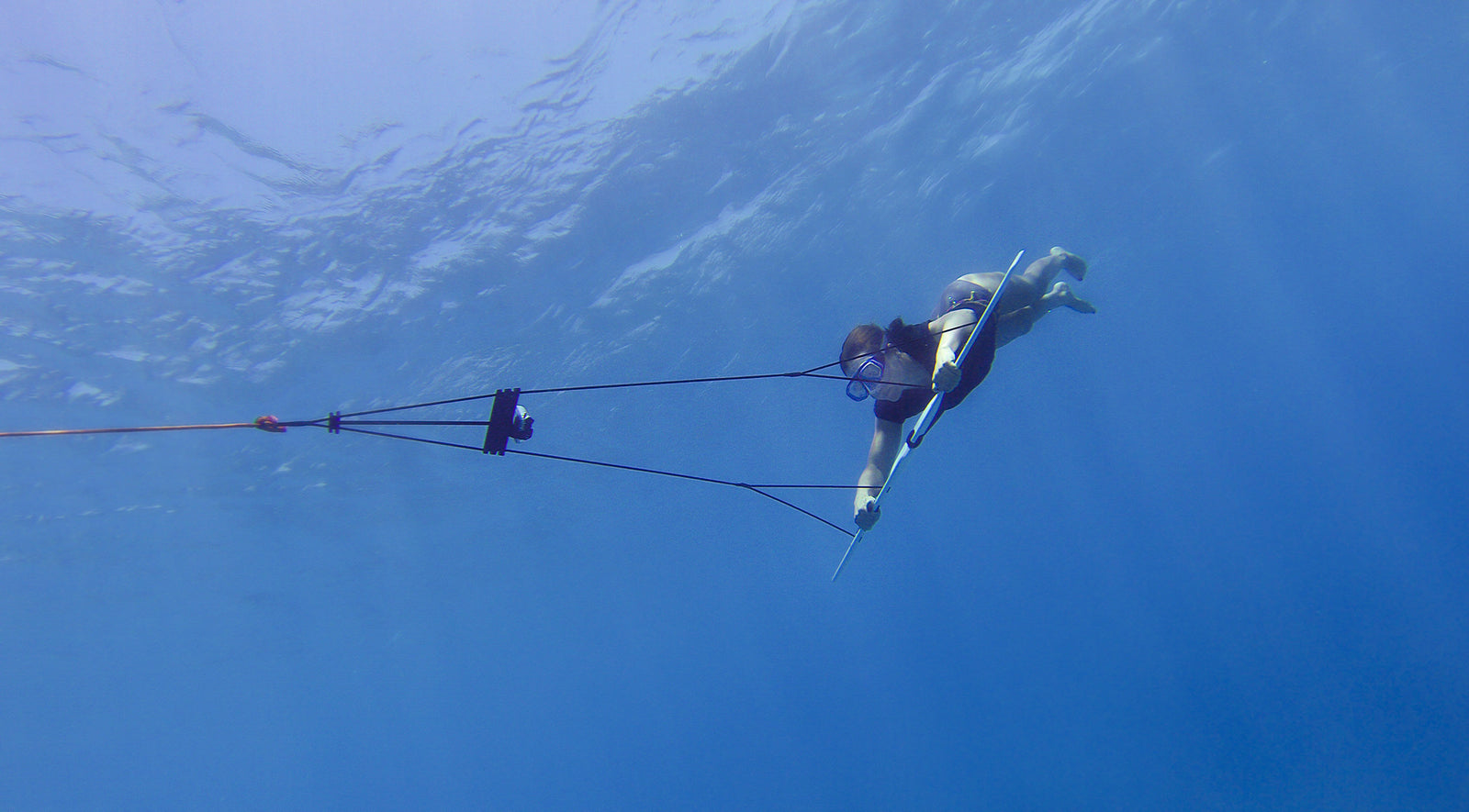 girl subwingin with gopro mount
