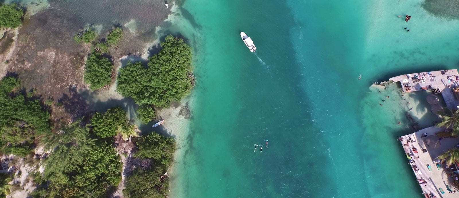 subwing drone view towing through channel